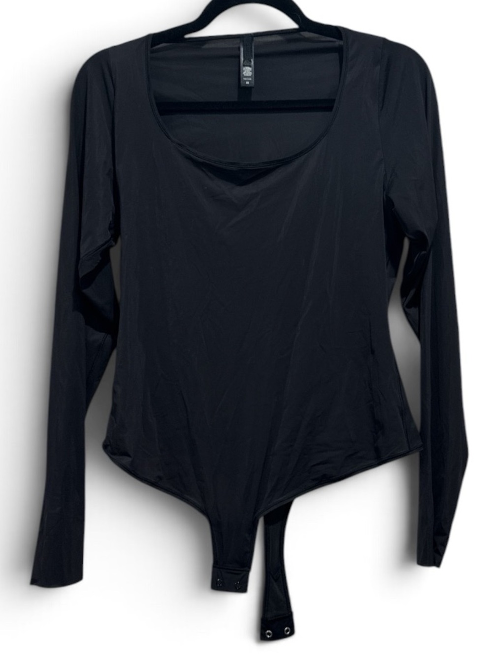 SKIMS Black Long-Sleeve Scoop Neck Bodysuit #710
